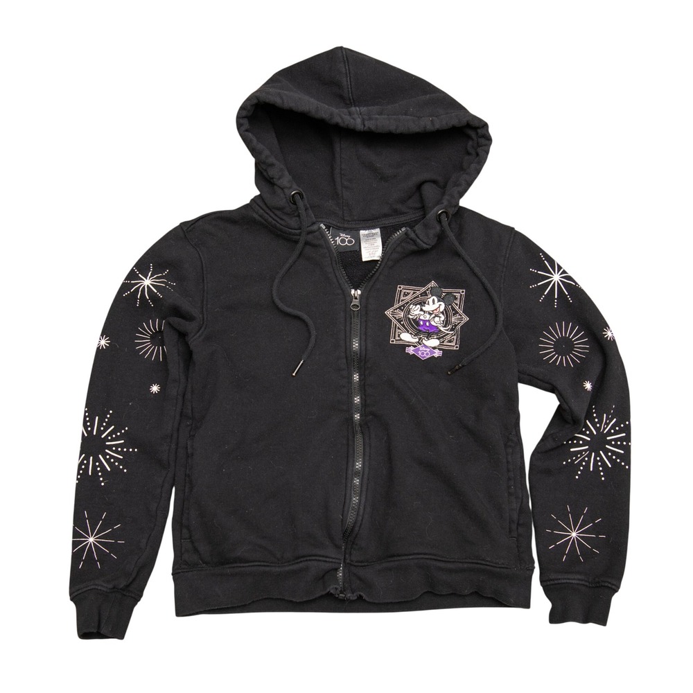 Disney 100th Anniversary Mickey & Friends Black Zip Up Hoodie Womens XS - Picture 2 of 6